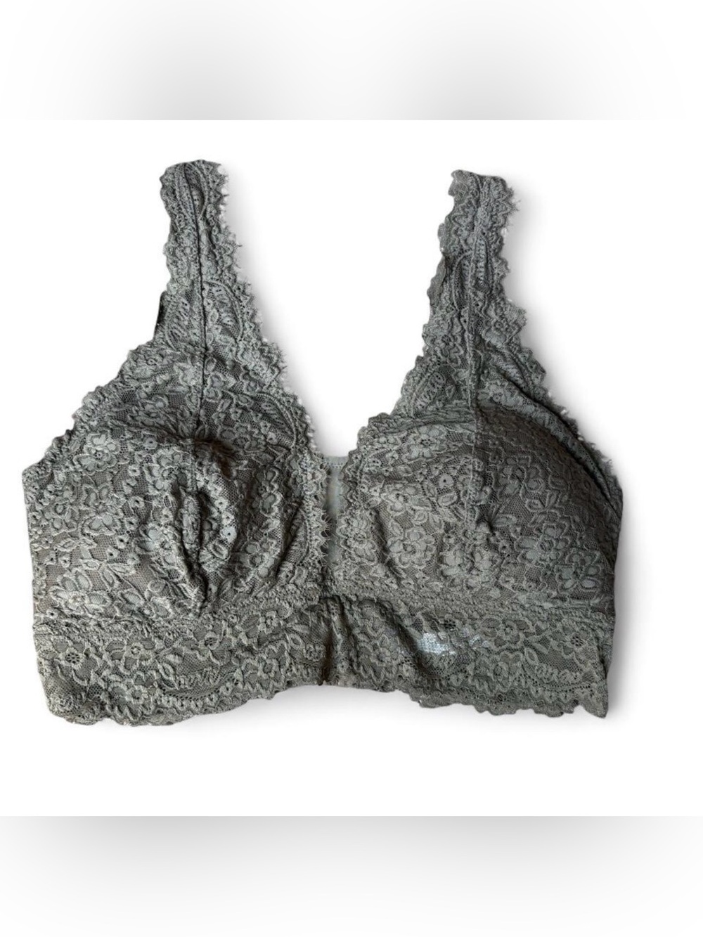 Lace Bralette - Green Floral Stretch Lace